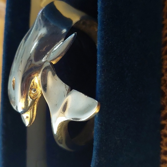 Vintage Taxco Mexico Sterling Silver Dolphin Cuff Bracelet – 925 Solid Silver - Picture 9 of 16